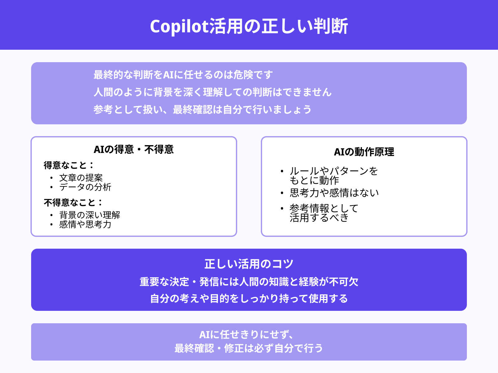 AIはあくまでサポートとして使う