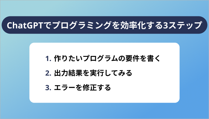 ChatGPTでプログラミングを効率化する3ステップ