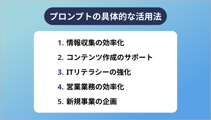 プロンプトの具体的な活用法
