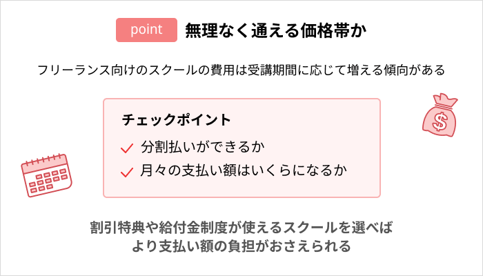 プログラミングスクールの選び方：無理なく通える価格帯か