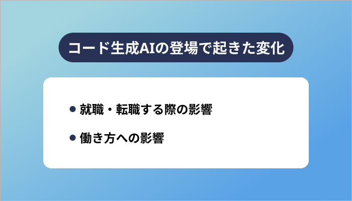 コード生成AIの登場で起きた変化