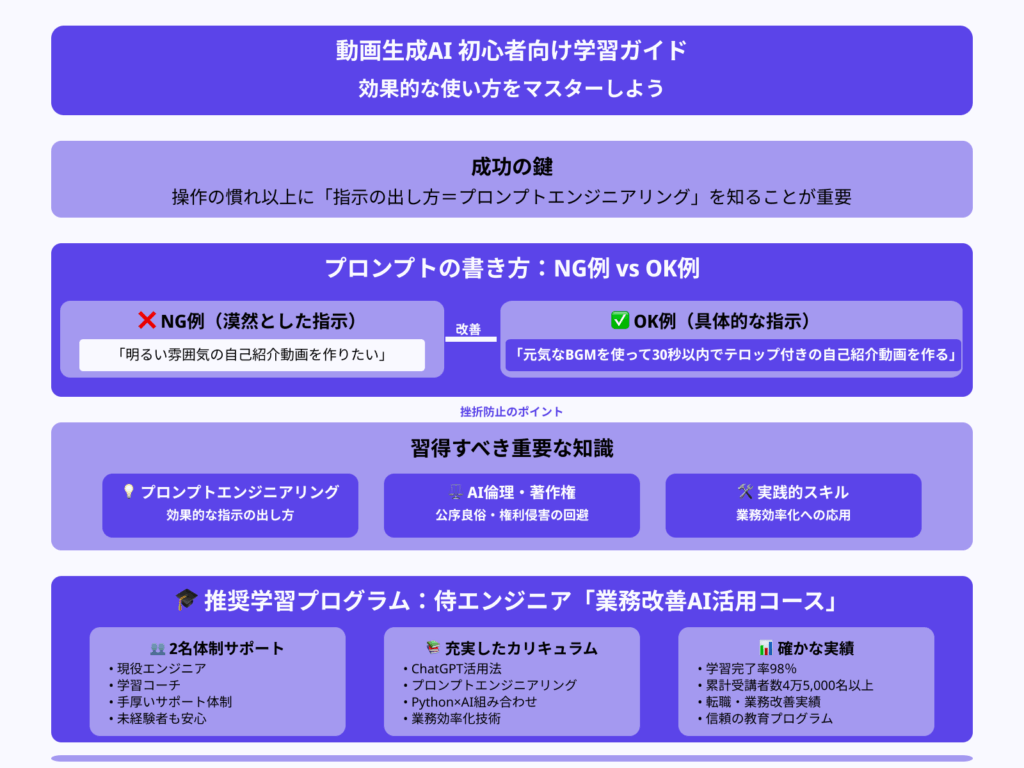 初心者から挫折なく生成AIで動画を作るには