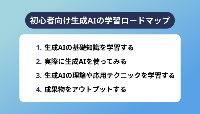 初心者向け生成AIの学習ロードマップ