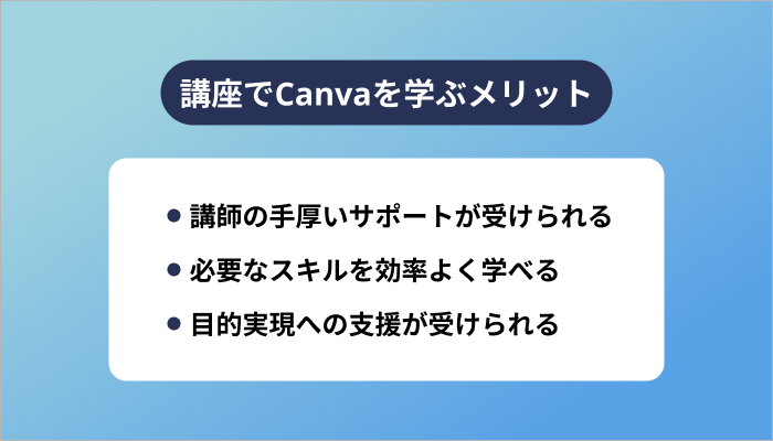 講座でCanvaを学ぶメリット