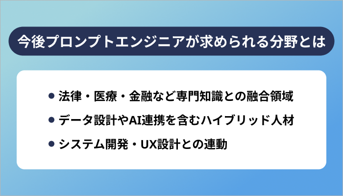今後プロンプトエンジニアが求められる分野とは？