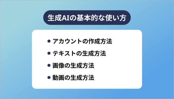 生成AIの基本的な使い方