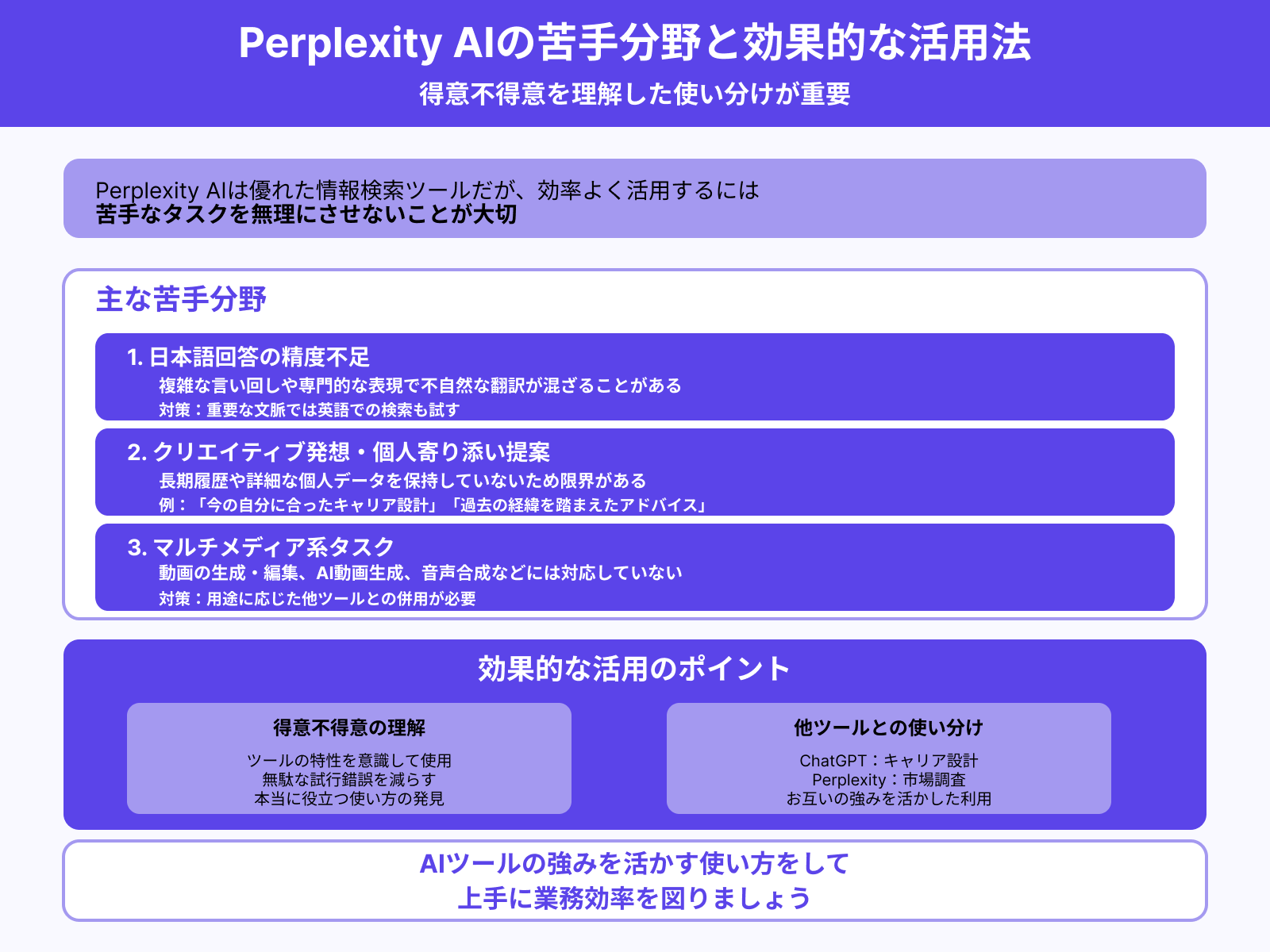 コツ4：苦手なことはさせない