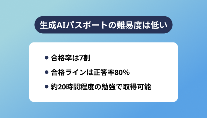 生成AIパスポートの難易度は低い
