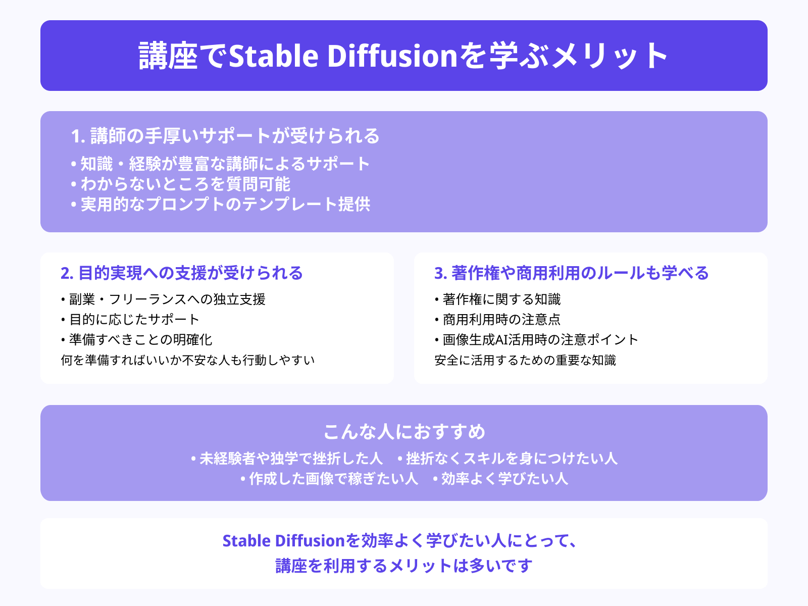 講座でStable Diffusionを学ぶメリット