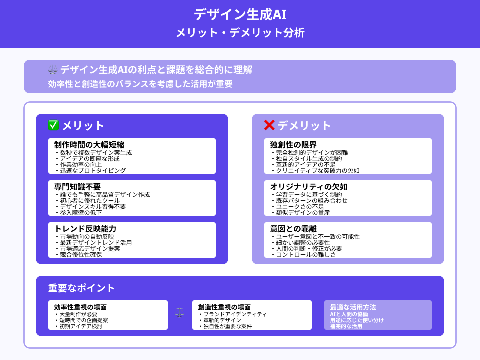 デザイン生成AI活用のメリット・デメリット