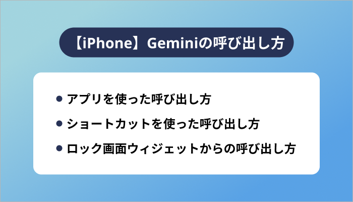 【iPhone】Geminiの呼び出し方